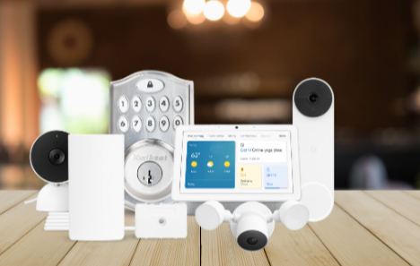 What components are typically included in a home security system?